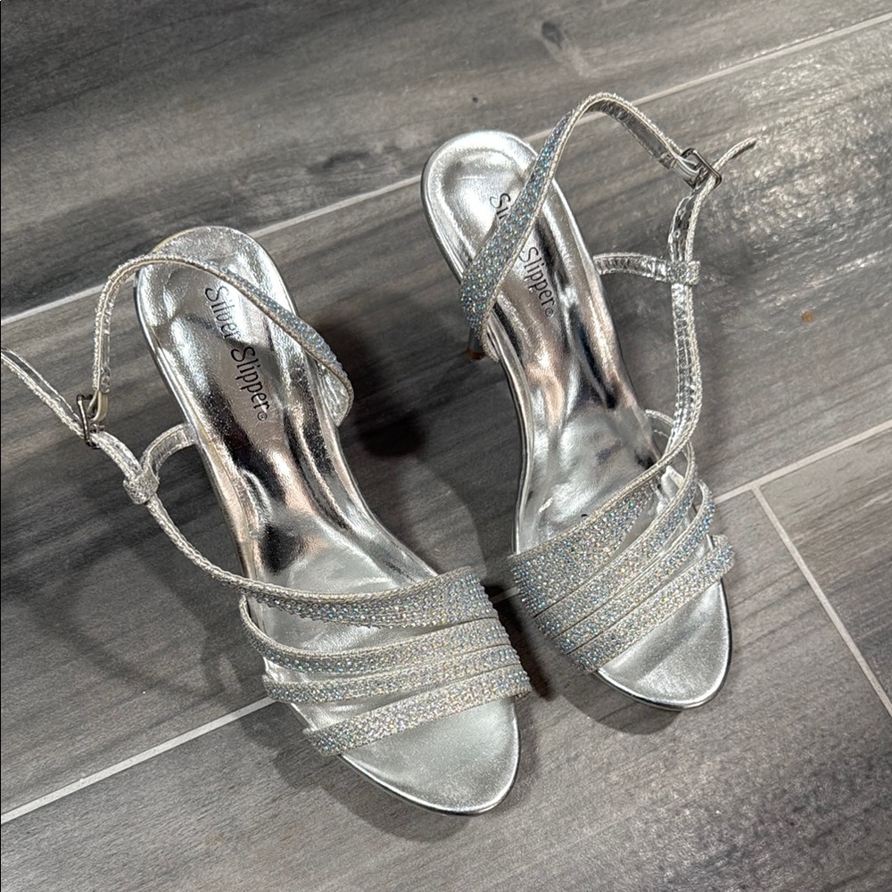 Silver Strappy Sandals by
